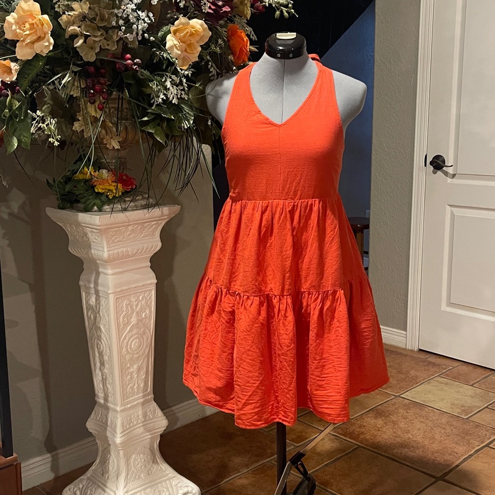 American Eagle Outfitters halter top Orange Dress/ Med